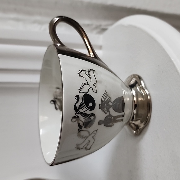 ROYAL WINTON Grimwades Our wedding silver and white wedding teacup and saucer - Picture 3 of 5